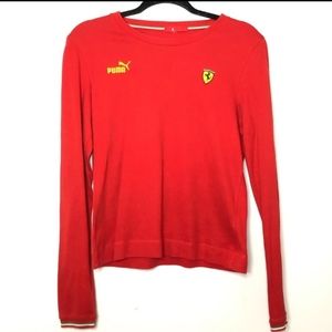 Puma Ferrari Red Long Sleeve Shirt Size L